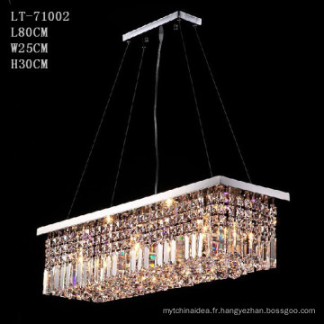 Modern rectangle crystal lighting,wholesale crystal pendant light 71002